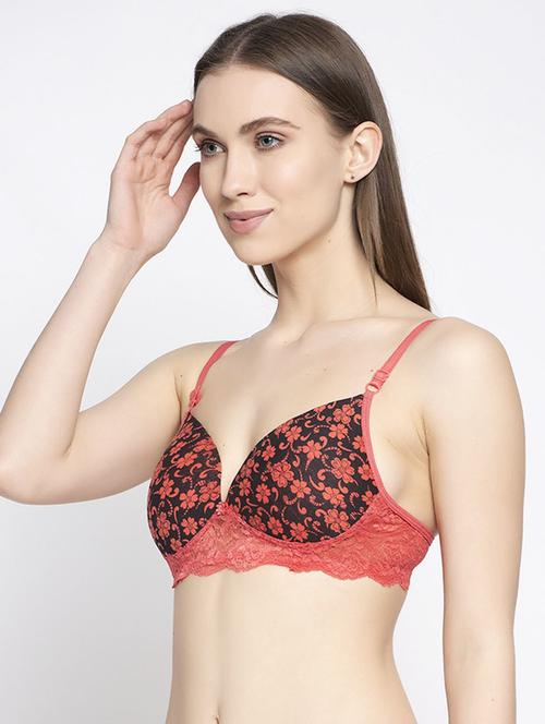 orange printed t-shirt bra - 18248351 - Very Small Image - 1