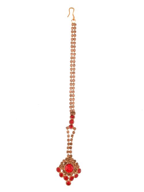 red brass maang teekas & passa - 18248454 - Very Small Image - 1