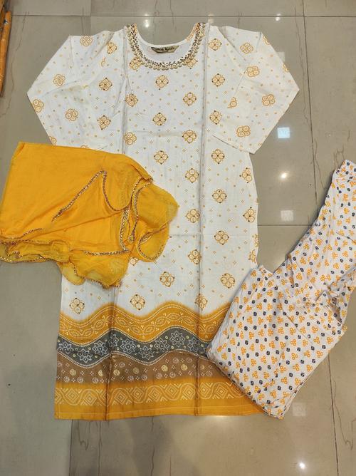 kurti dupatta and sharara fabric cotton - 18248635 - Very Small Image - 1