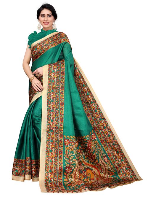 turquoise silk mysore saree with blouse - 18248753 - Very Small Image - 1