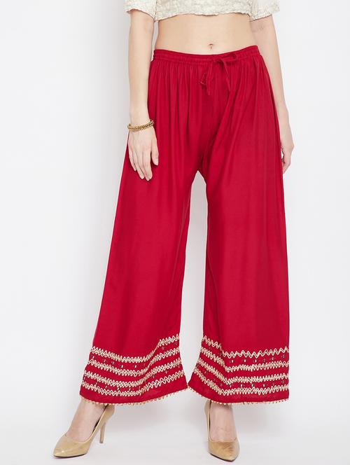 red printed palazzo - 18249355 - Very Small Image - 1