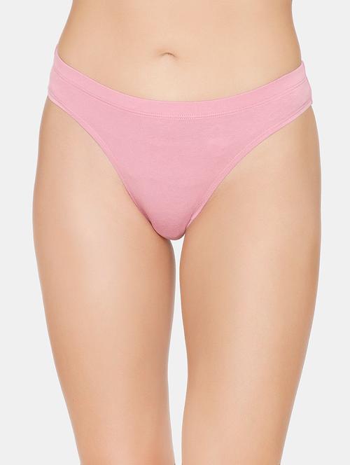pink solid thongs panty - 18249649 - Very Small Image - 1