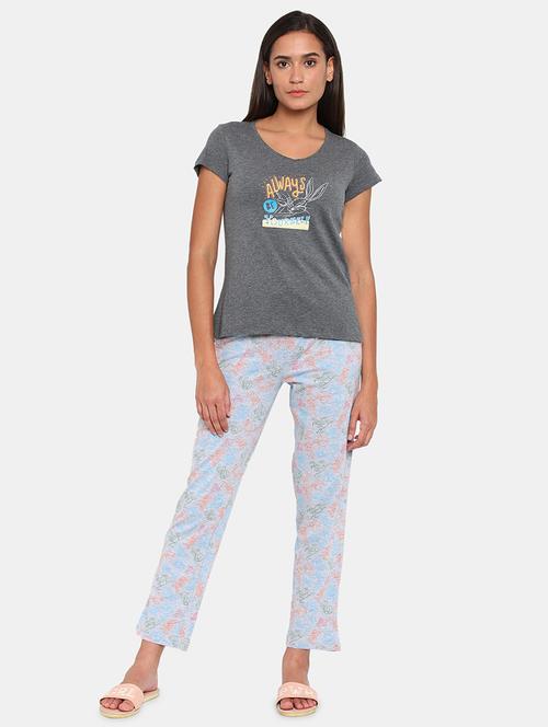 grey printed nightwear pyjama set - 18249729 - Very Small Image - 1