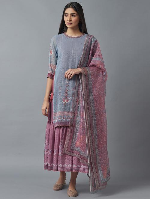 grey printed suit set - 18249992 - Very Small Image - 1