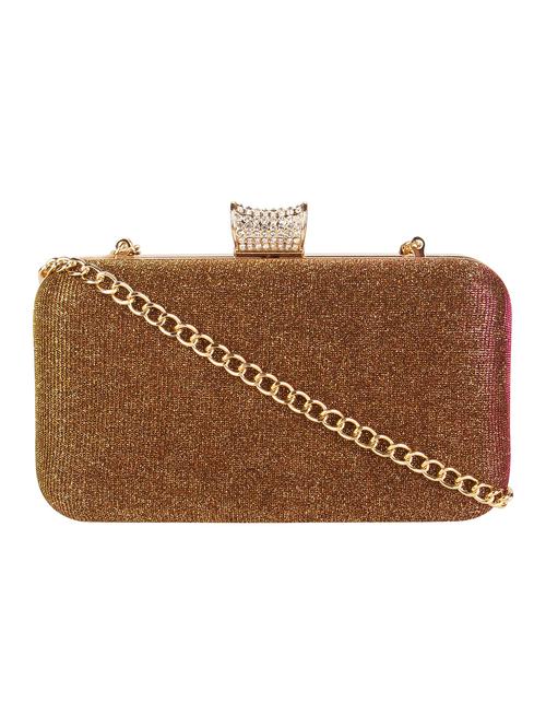 gold shimmer box clutch - 18250020 - Very Small Image - 1
