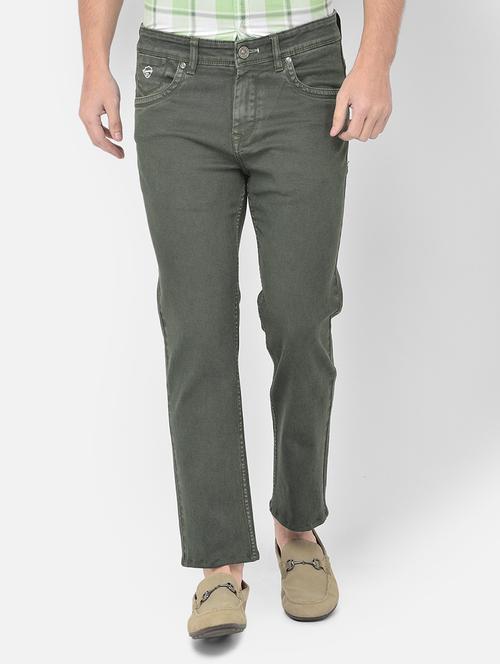 olive plain light-washed denim jean - 18250488 - Very Small Image - 1