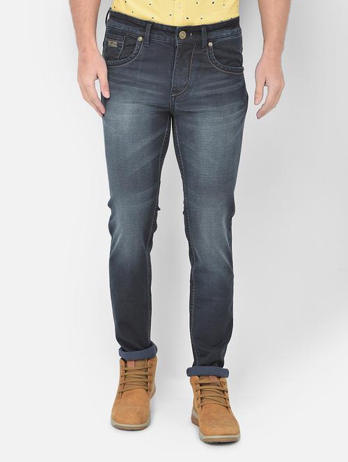 dark blue solid washed jean - 18250559 - Very Small Image - 1