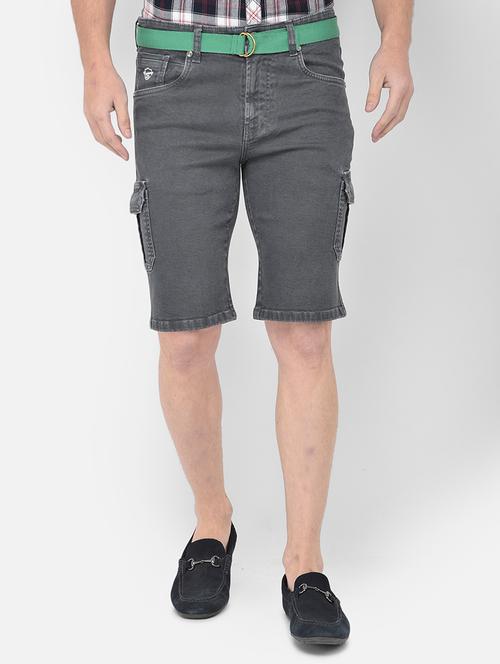 grey washed shorts - 18250601 - Very Small Image - 1