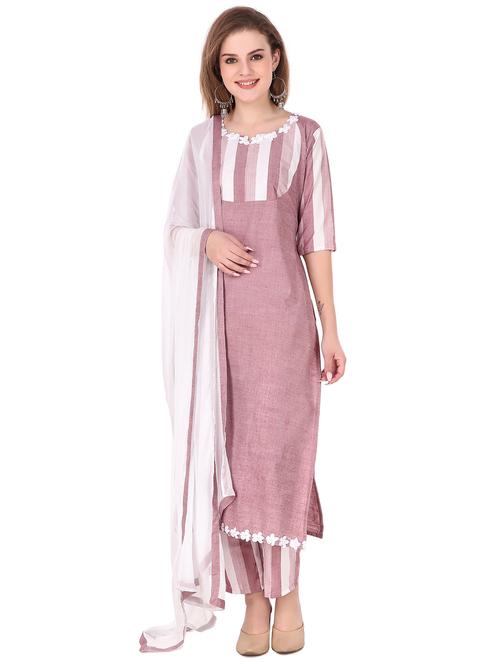 pink raw silk kurta pant set - 18250662 - Very Small Image - 1