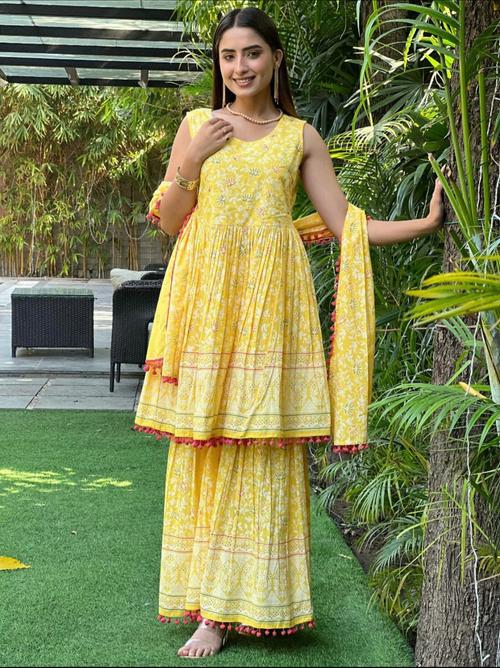 garara for women yellow color - 18250664 - Very Small Image - 1