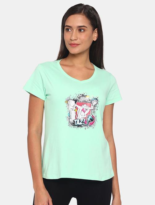 green printed regular tee - 18250816 - Very Small Image - 1