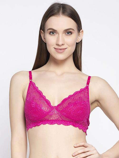 pink lace regular bra - 18251004 - Very Small Image - 1