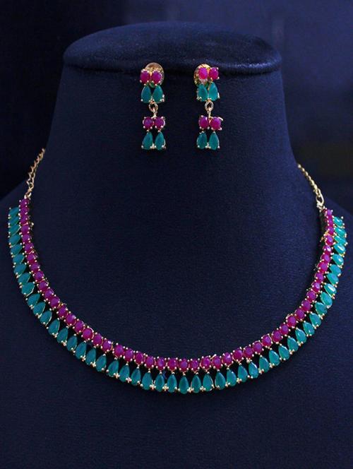 multi colored brass short necklace - 18251208 - Very Small Image - 1