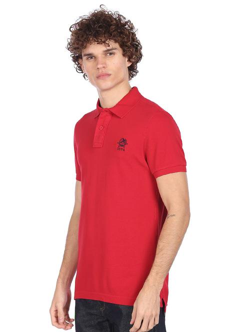 red solid polo t-shirt - 18252352 - Very Small Image - 1