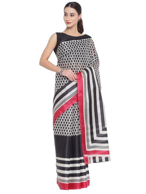 pink art silk printed saree - 18253268 - Very Small Image - 1