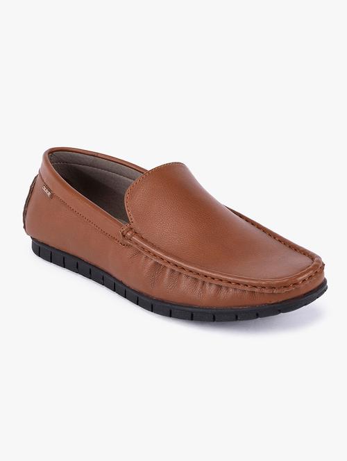 tan synthetic slip on casual shoes - 18253394 - Very Small Image - 1