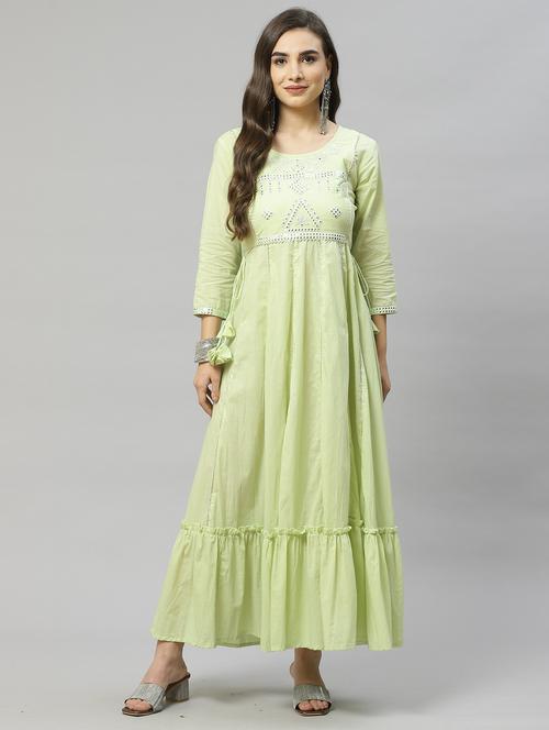 embroidered detail flared dress - 18253944 - Very Small Image - 1
