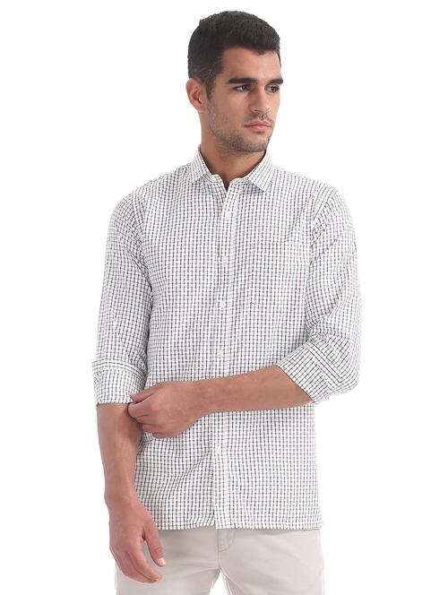 white checkered casual shirt - 18254826 - Very Small Image - 1