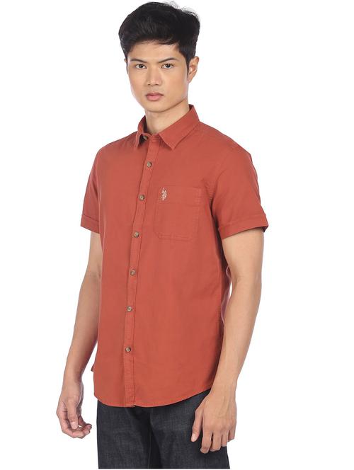 red solid casual shirt - 18255128 - Very Small Image - 1