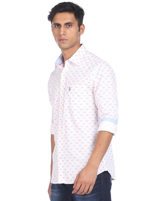 white printed casual shirt - 18255154 - Very Small Image - 1