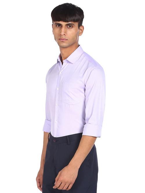 lavender solid formal shirt - 18255707 - Very Small Image - 1