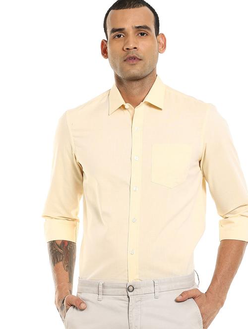 yellow solid formal shirt - 18255720 - Very Small Image - 1