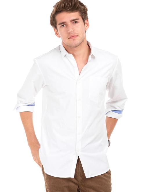 white solid formal shirt - 18255724 - Very Small Image - 1