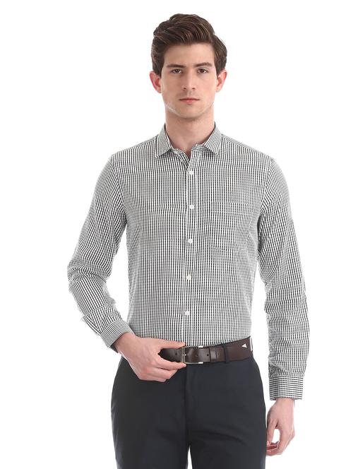 black checkered formal shirt - 18256134 - Very Small Image - 1