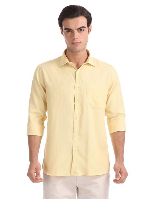 yellow solid formal shirt - 18256154 - Very Small Image - 1