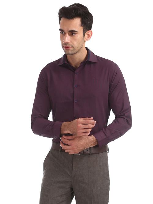 purple striped formal shirt - 18256161 - Very Small Image - 1