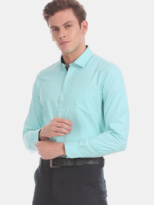 turquoise solid formal shirt - 18256294 - Very Small Image - 1
