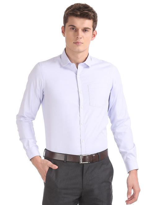 lavender solid formal shirt - 18256316 - Very Small Image - 1