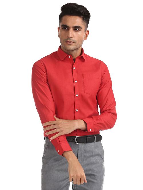 red solid formal shirt - 18256434 - Very Small Image - 1