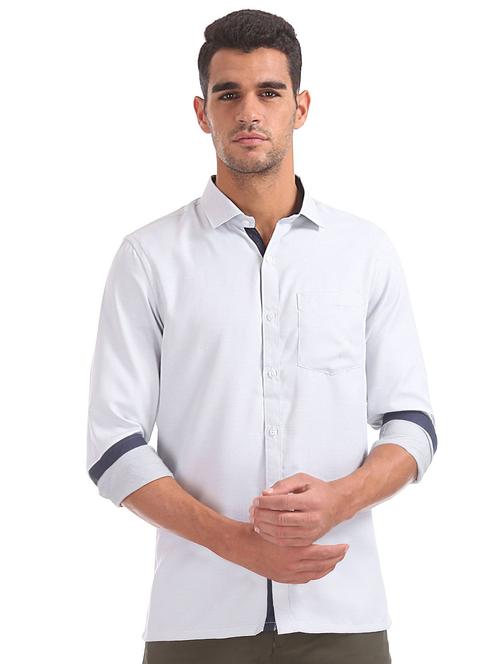 white printed formal shirt - 18256457 - Very Small Image - 1
