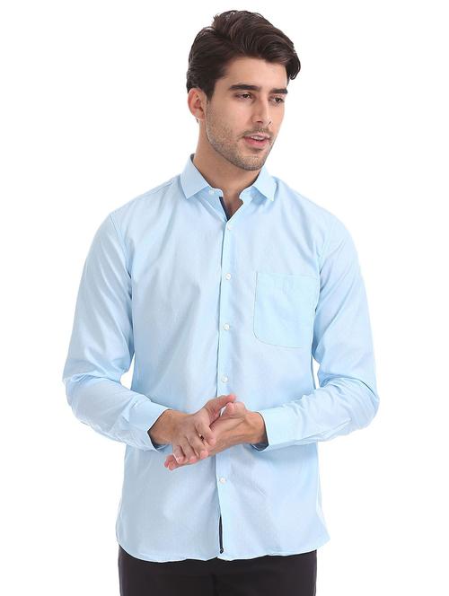 light-blue solid formal shirt - 18256467 - Very Small Image - 1