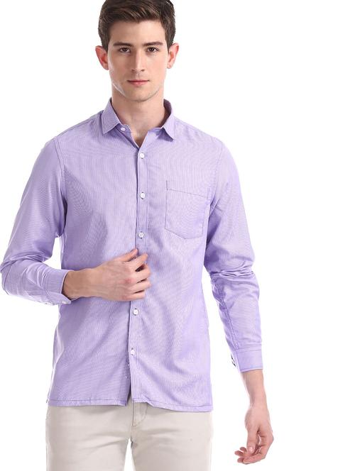 purple checkered formal shirt - 18256598 - Very Small Image - 1