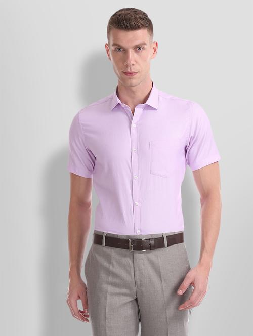 lavender solid formal shirt - 18256631 - Very Small Image - 1