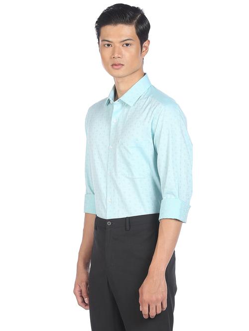 mens micro print formal shirt - 18256655 - Very Small Image - 1