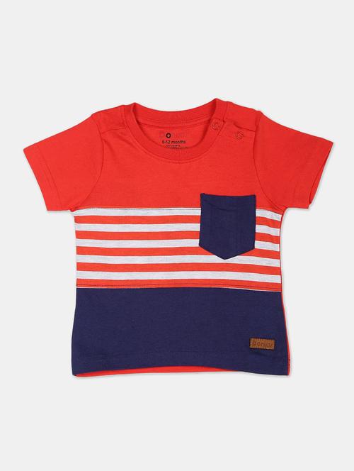 red color block t-shirt - 18257294 - Very Small Image - 1