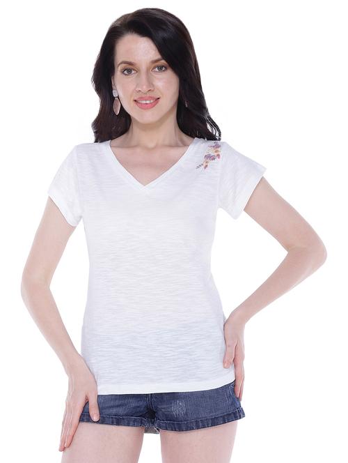 v-neck printed tee - 18257689 - Very Small Image - 1