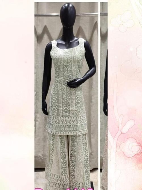 party wear net sharara set - 18257723 - Very Small Image - 1