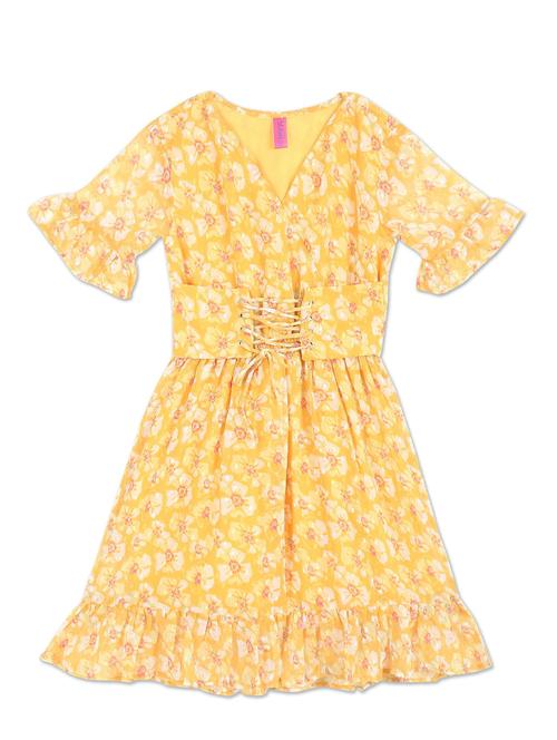 yellow printed frock - 18259052 - Very Small Image - 1