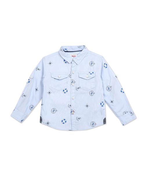 blue printed shirt - 18259340 - Very Small Image - 1
