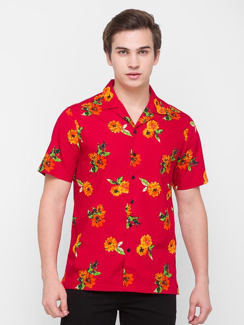 mens florals casual shirt - 18259455 - Very Small Image - 1