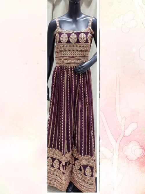 embroidered party wear gown - 18259556 - Very Small Image - 1