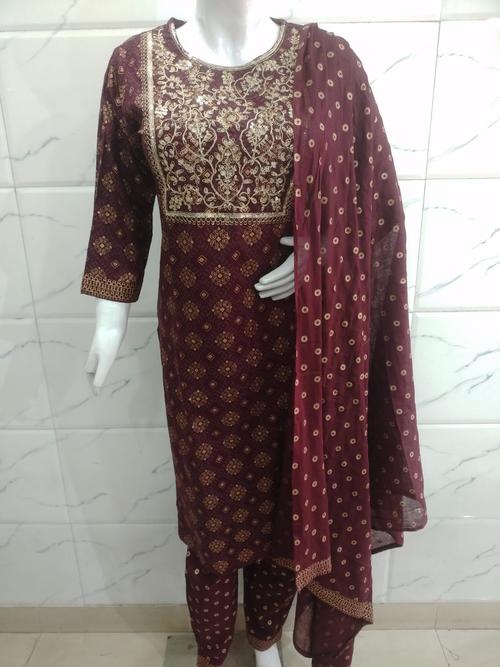 cotton kurta pant dupatta set - 18259679 - Very Small Image - 1