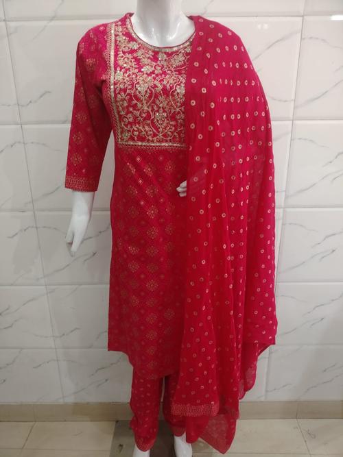 cotton kurta pant dupatta set - 18259680 - Very Small Image - 1