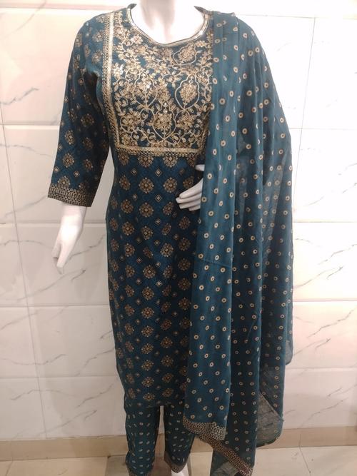 cotton kurta pant dupatta set - 18259681 - Very Small Image - 1