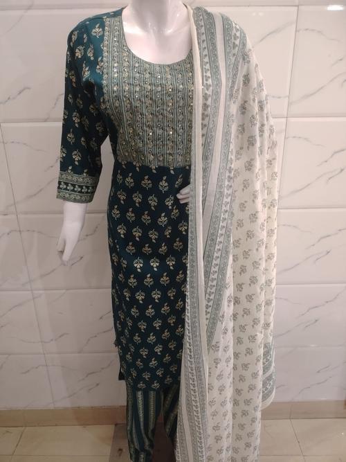 cotton kurta pant dupatta set - 18259686 - Very Small Image - 1