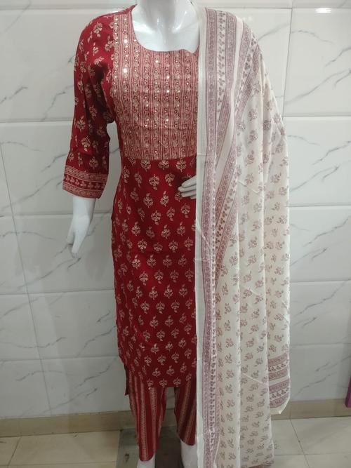 cotton kurta pant dupatta set - 18259697 - Very Small Image - 1